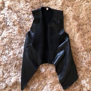 echo Black Faux Shearling Vest